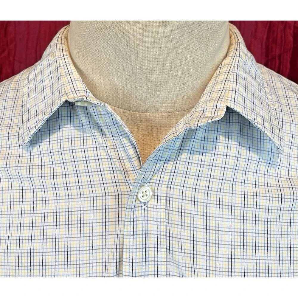 Mens J Crew Blue/White Check Cotton Oxford LS Casual Shirt sz Lg